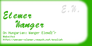 elemer wanger business card